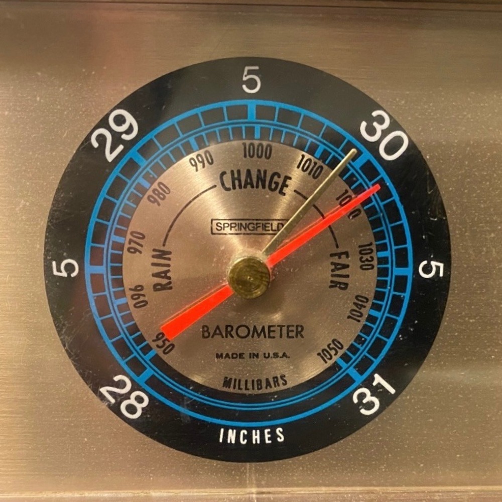 Springfield Weather Station Barometer Thermometer Hygrometer Desk USA 1970s - Picture 5 of 10